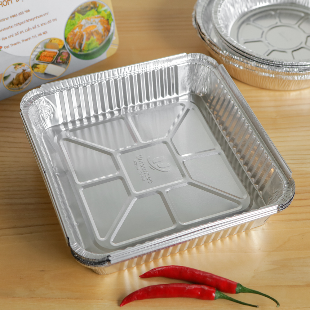 Disposable aluminium foil containers 1750ml square
